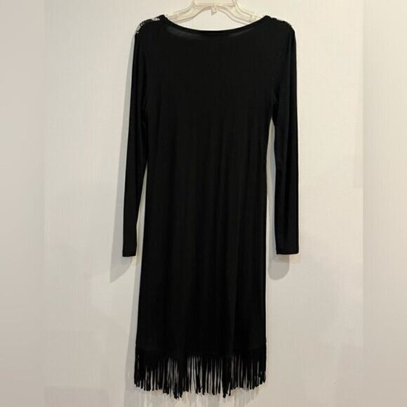 Karen Kane Black & Off-White Tribal Fringe Dress - Picture 5 of 7